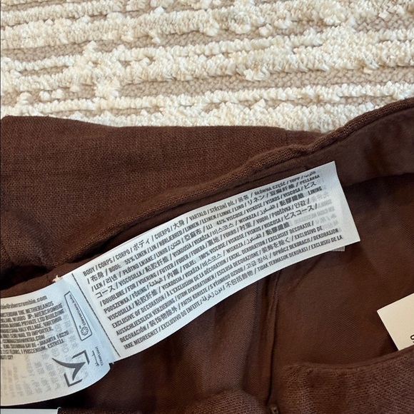 Abercrombie NWT The A&F Scarlett Linen-Blend Wrap Mini Skort Brown - Picture 6 of 9